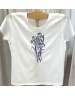 T-shirt classique brodé "Fleurs d'Iris"