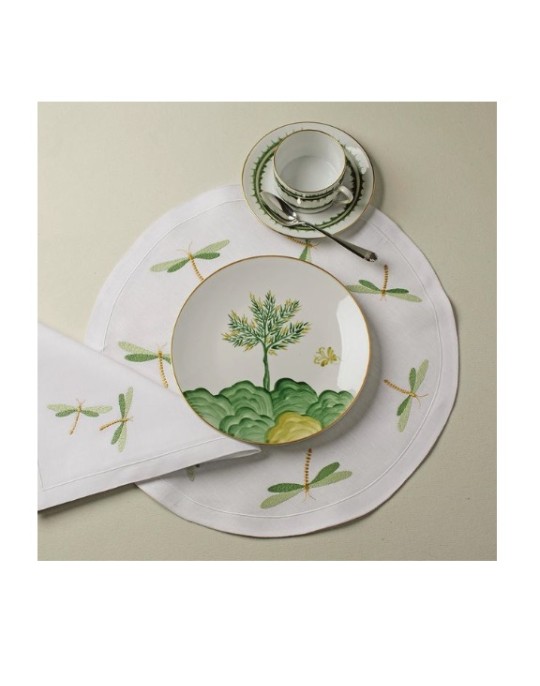 "Libellules" round placemat and napkin