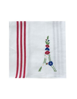 "Eiffel Fleurie" embroidered dishcloth