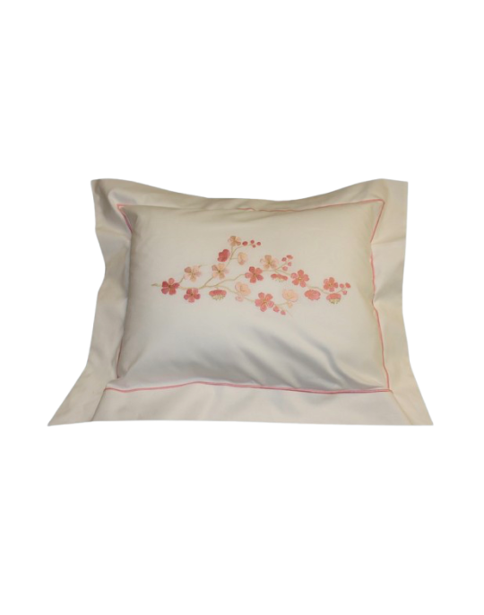 Taie de coussin brodée "Fleur de Pommier"